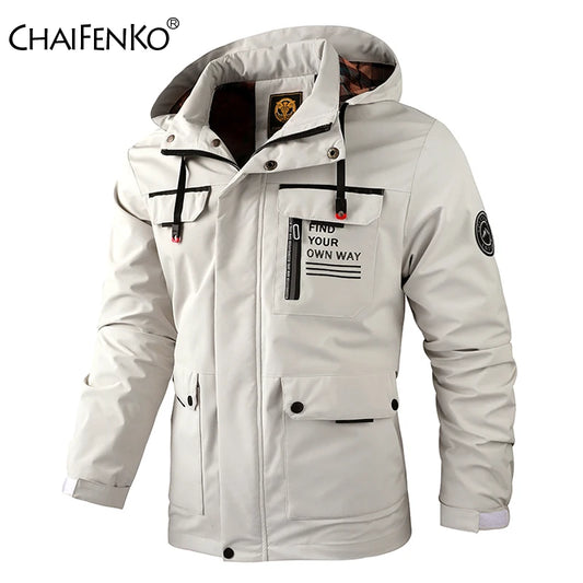 Men Outdoor Jacket Spring Autumn New Windbreaker Hooded Coat Men Brand Outwear Clothing Fashion Waterproof Casual Jacket Men