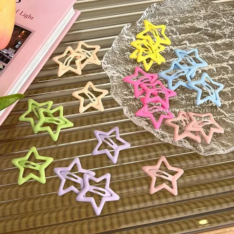 Y2K Star Hairpins Girls Versatile Coloful Sweet Cool Hairclip Women Cute Bright BB Clips Multicolored Headwear Hair Accessories