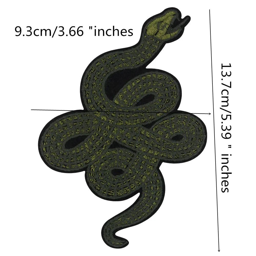 2pieces  Snake Patches for Clothing Sew on Jacket Embroidery Applique