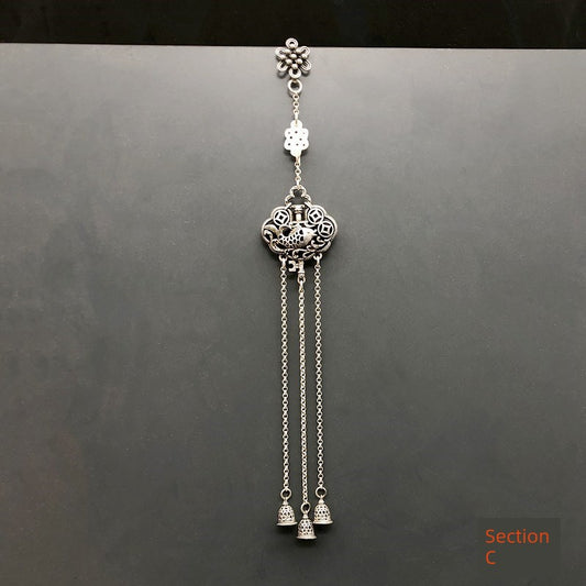 Silver Brooch pendent long