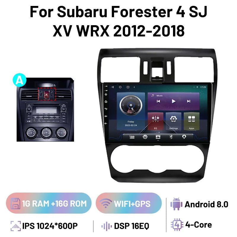 Car Stereo Carplay Android Auto Wireless 8 Core For Subaru Forester 4 SJ XV WRX 2012-2018 Audio DSP FM AM Multimedia Player Auto