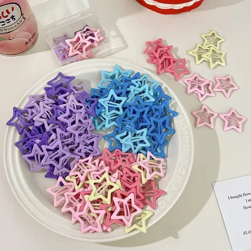 Y2K Star Hairpins Girls Versatile Coloful Sweet Cool Hairclip Women Cute Bright BB Clips Multicolored Headwear Hair Accessories