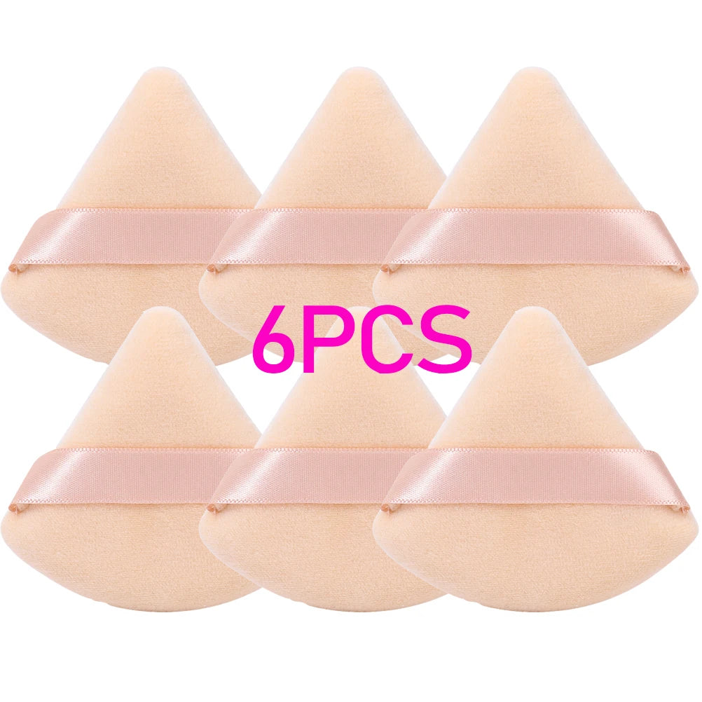 Pink Triangle Velvet Powder Puff Make Up Sponges for Face Contouring Shadow Seal Cosmetic Foundation Loose Powder Makeup Tools