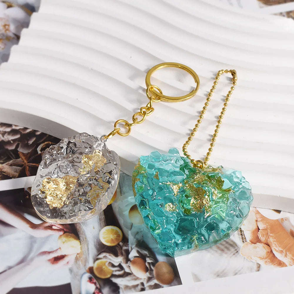 Crystal Cluster Pendant Epoxy Resin Mold DIY Ice Crystal Cave Pendant Silicone Mold