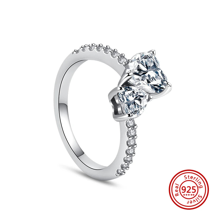 New 925 Sterling Silver Organically Shaped Stacking Pearls Hearts Stars Moon Sun Day Night Sparkling Pantaro Rings Women Jewelry