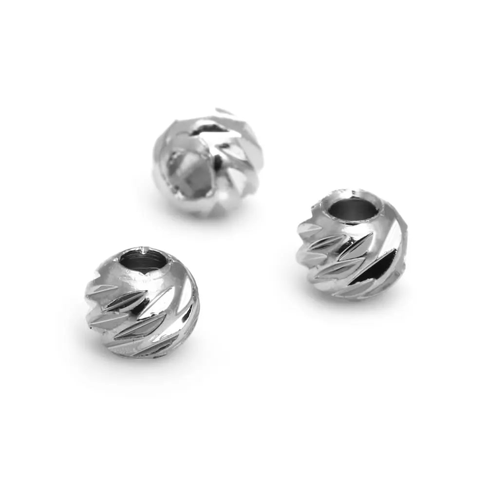 2.5MM 3MM 4MM 5MM 6MM 8MM Brass Faceted Round Ball Necklaces Bracelets Spacer Beads Jewelry Making Supplies Findings Accessories