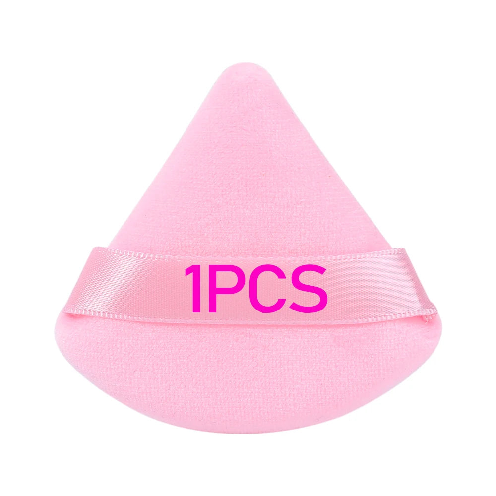 Pink Triangle Velvet Powder Puff Make Up Sponges for Face Contouring Shadow Seal Cosmetic Foundation Loose Powder Makeup Tools
