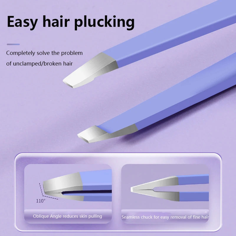 4Pcs Eyebrow Hair Removal Tweezers Stainless Steel Eyelash Clip Professional Lash Tweezer Set Eyebrow Forceps Tip Makeup Tools