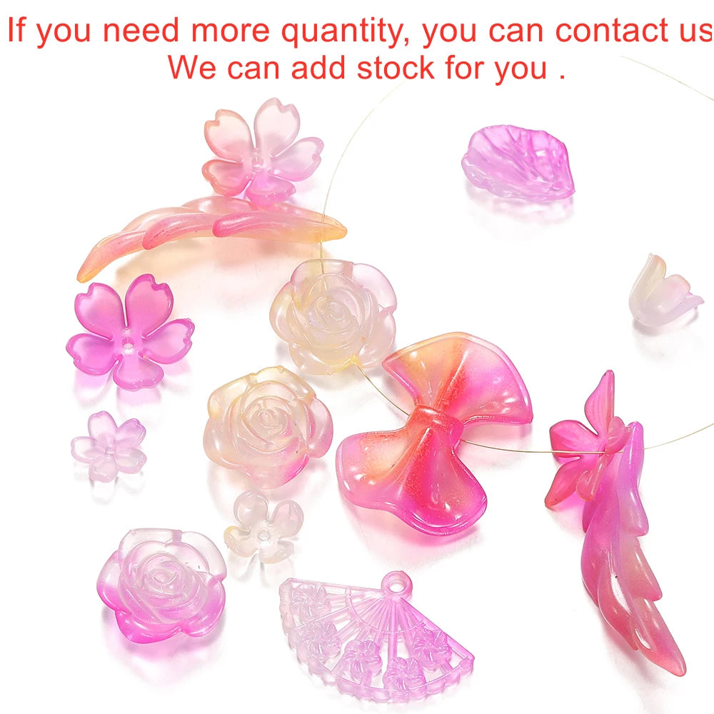 30g Colorful Pearlescent Mixed Butterfly Fan Acrylic Bead Spacer Loose Bead for DIY Necklace Bracelet Jewelry Making Accessories