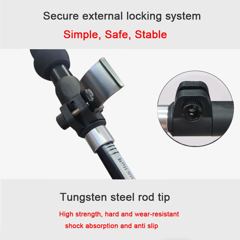 LIGHTEN UP 2Pcs Carbon Fiber/Aluminum Alloy Trekking Poles Collapsible Telescopic Sticks Lightweight Walking Hiking Stick Climb