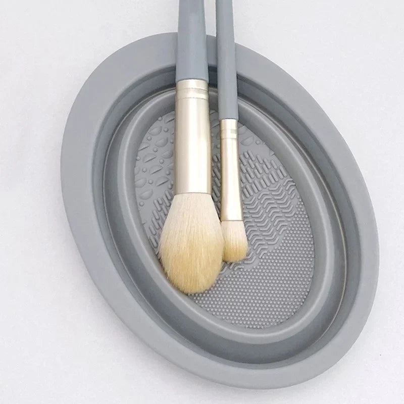 Silicone Makeup Brush Cleaner Bowl Foldable Cleaning Mat Cosmetic Foundation Eyeshadow Powder Brushes Cleaner Tools for Makeup