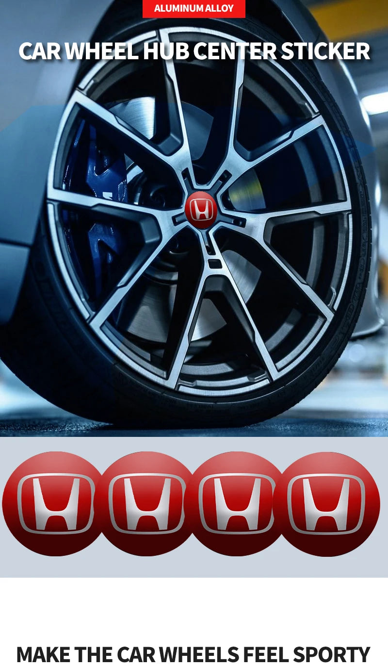 4pcs 56mm Car Wheel Center Hub Cap Stickers Styling For Honda Civic Fit Jazz Accord CRV HRV City Odyssey Passport Pilot Vezel