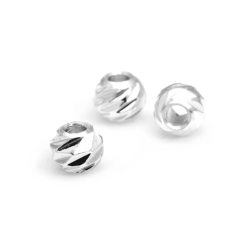 2.5MM 3MM 4MM 5MM 6MM 8MM Brass Faceted Round Ball Necklaces Bracelets Spacer Beads Jewelry Making Supplies Findings Accessories