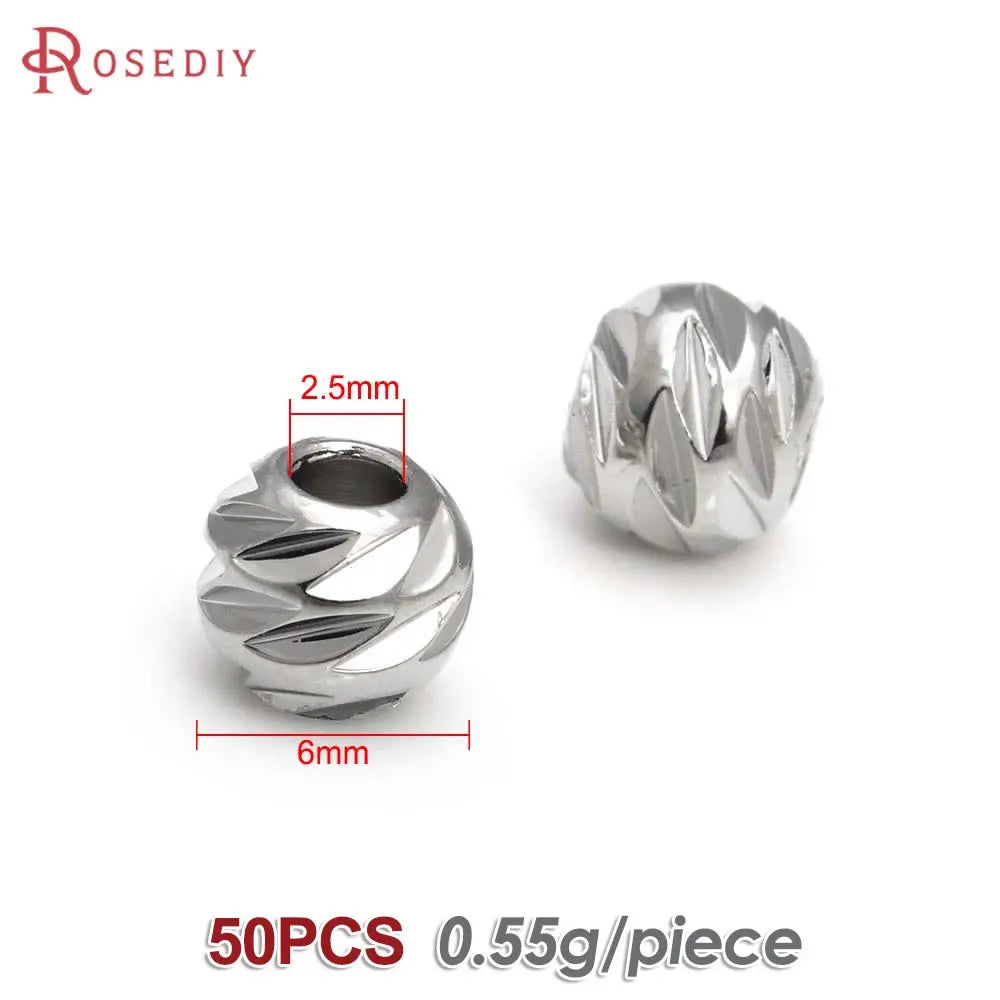 2.5MM 3MM 4MM 5MM 6MM 8MM Brass Faceted Round Ball Necklaces Bracelets Spacer Beads Jewelry Making Supplies Findings Accessories