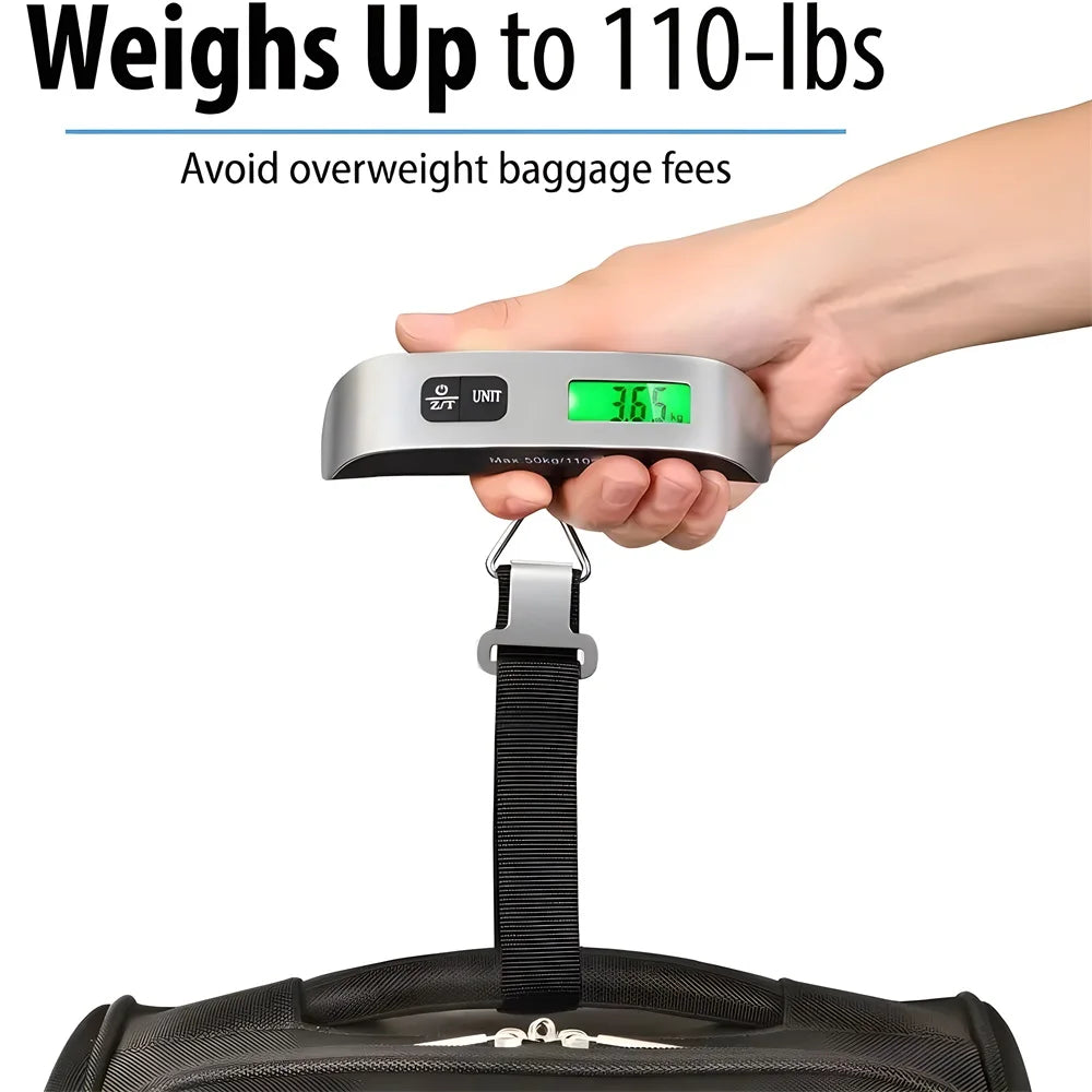 110lb Portable Electronic Hand Luggage Scale LCD Digital Display Balance Scale Suitcase Travel Accessories Baggage Weight Tool