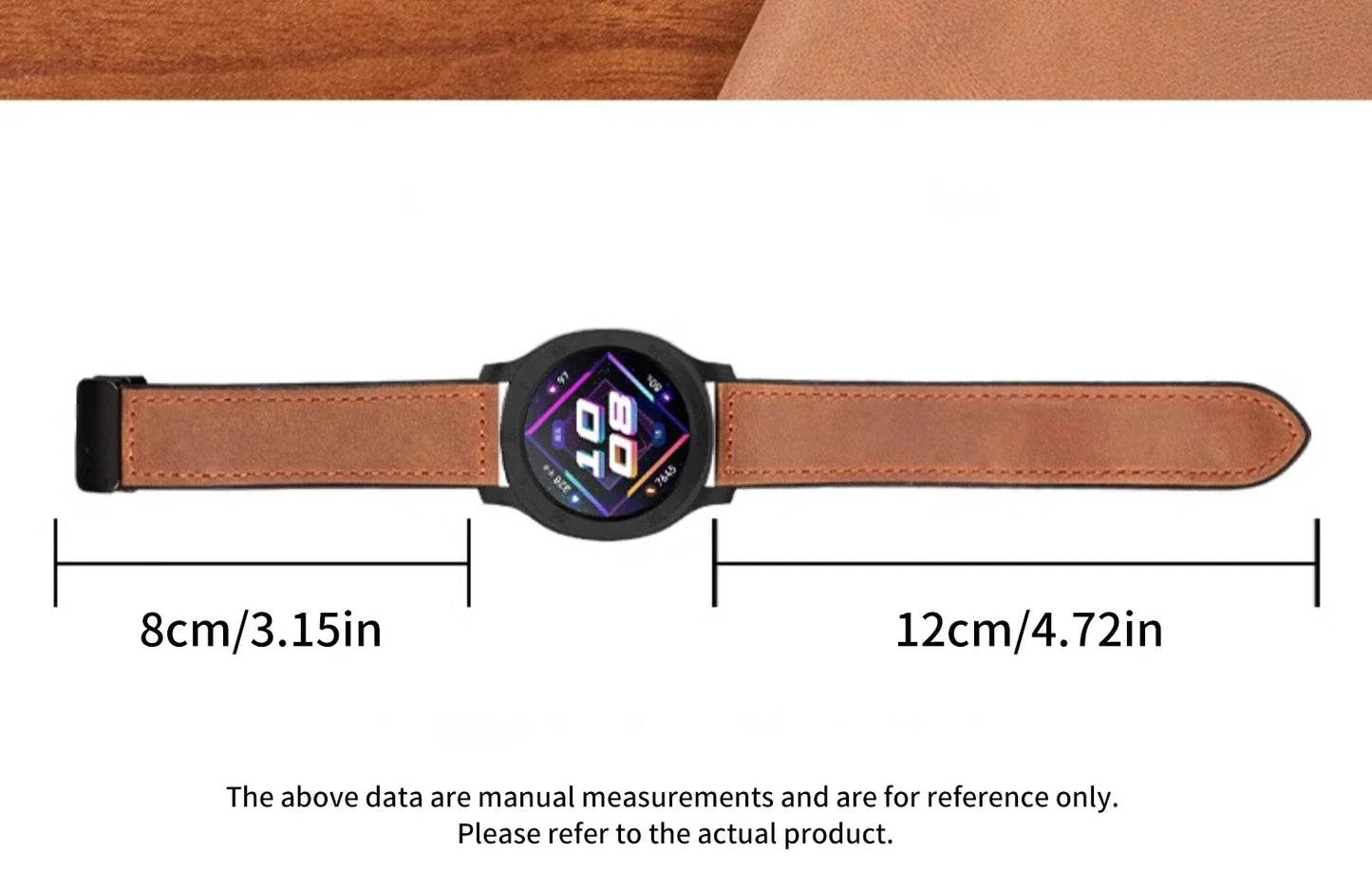 Magnetic leather watch strap, compatible with Huawei/Xiaomi/Samsung, Galaxy Watch 3 45/46mm, women's and men's 22mm watch straps