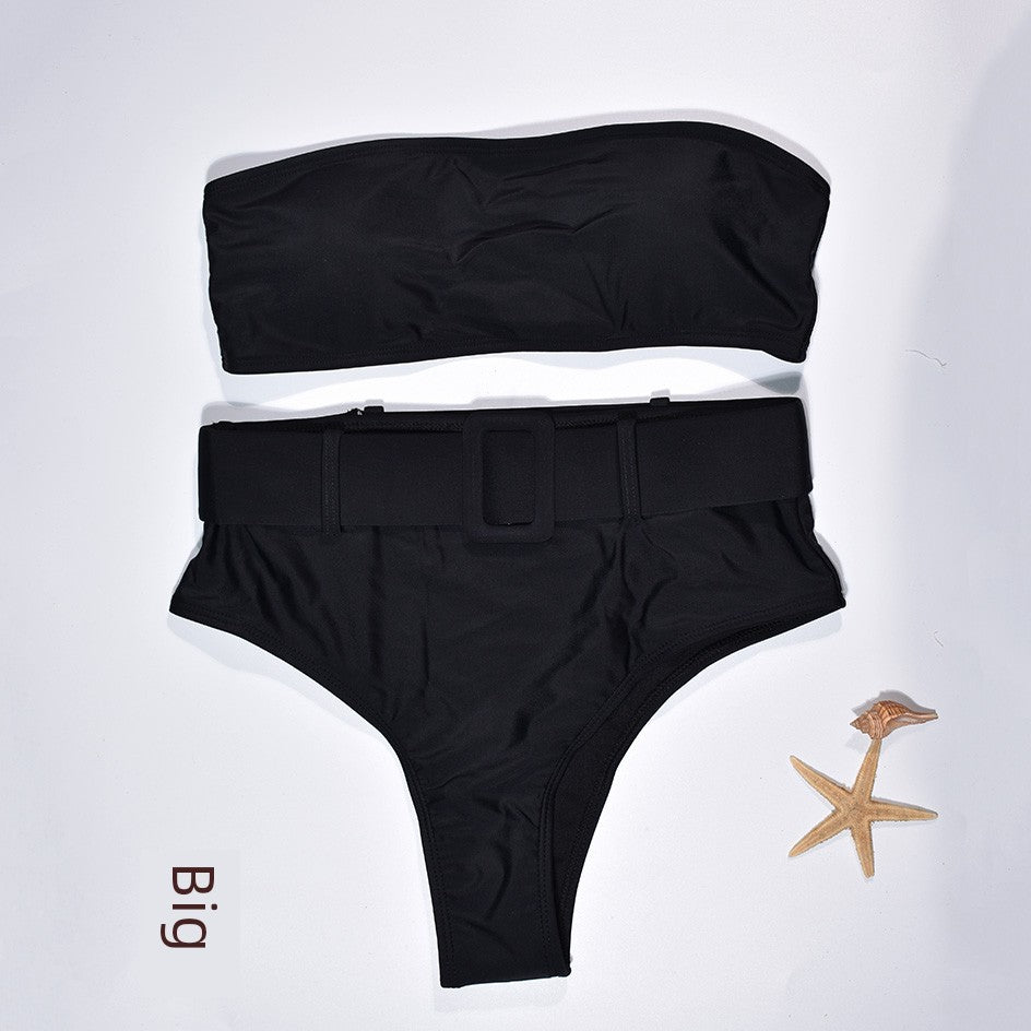 High Waist Bikini Sexy Black Swimwear Women Swimsuit Hi