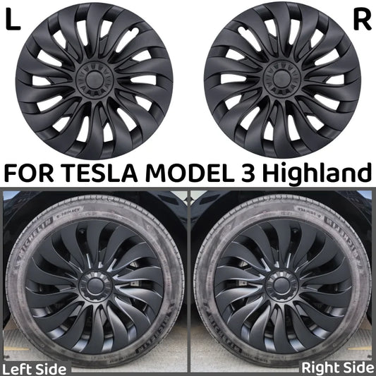 4PCS 18-Inch HubCap for New Tesla Model 3 Highland 2025 Performance Replacement Wheel Cap Automobile Full Rim Cover Accessories