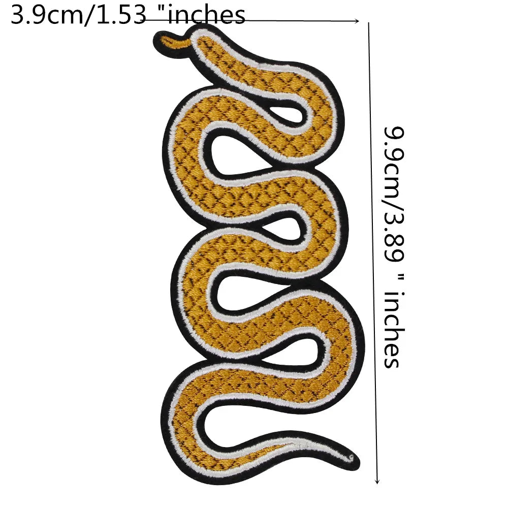 2pieces  Snake Patches for Clothing Sew on Jacket Embroidery Applique