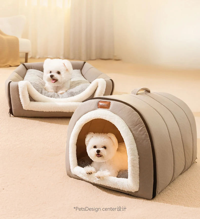 Big Dog Kennel Warm Winter Dog House Mat Detachable Washable Dogs Bed Nest Deep Sleep Tent for Medium Large Dogs House Supplies