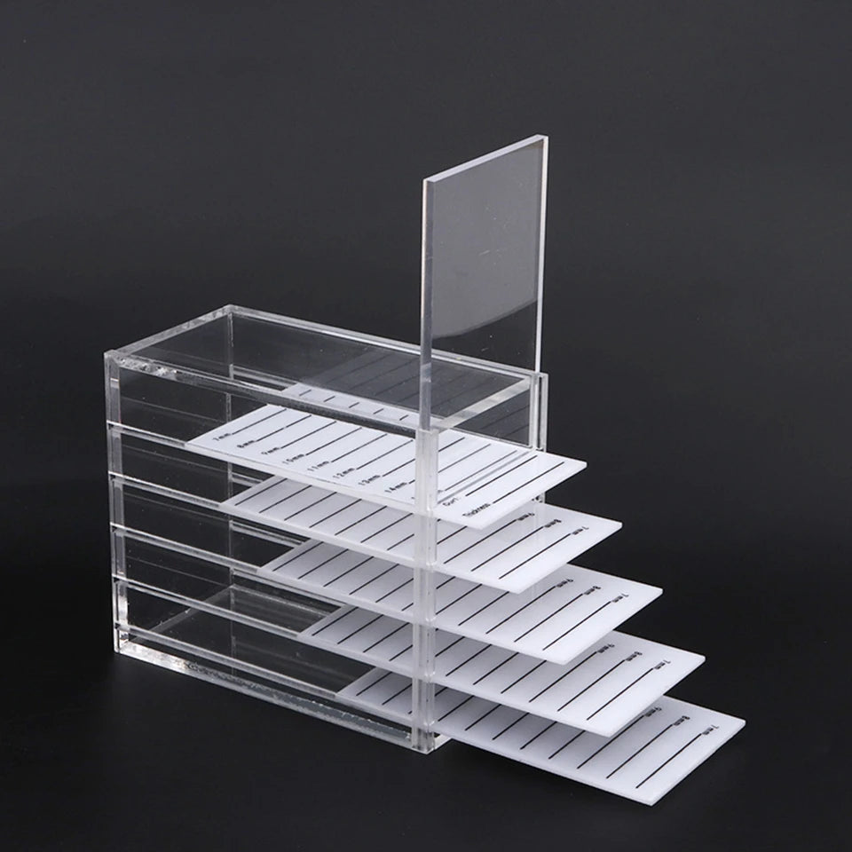 Eyelash Extensions Acrylic Lash Holder Eyelashes Pallet Storage Box Large Eye Lash Tile Dust-proof Cover Beauty Makeup Tools