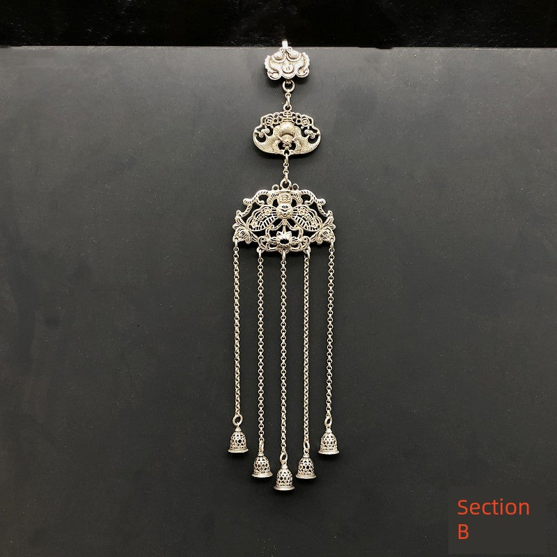 Silver Brooch pendent long