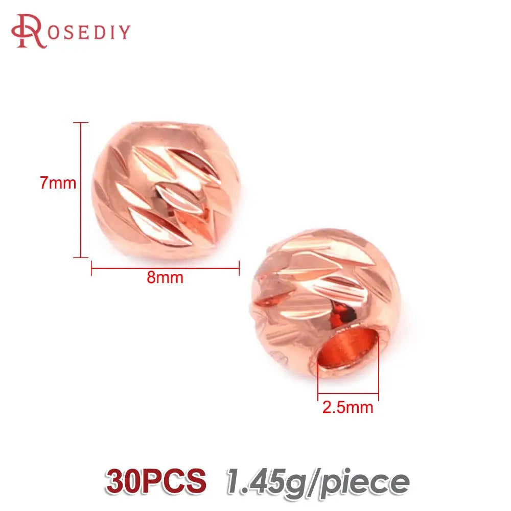 2.5MM 3MM 4MM 5MM 6MM 8MM Brass Faceted Round Ball Necklaces Bracelets Spacer Beads Jewelry Making Supplies Findings Accessories