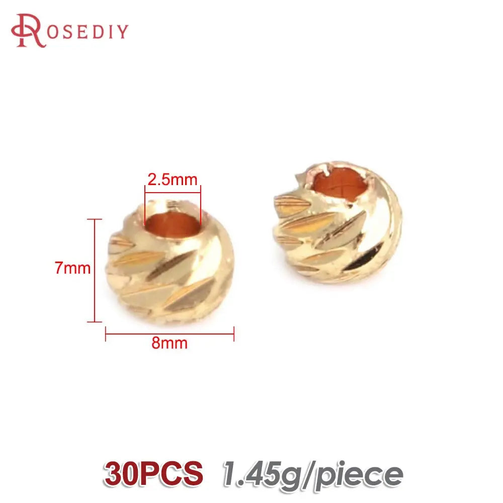 2.5MM 3MM 4MM 5MM 6MM 8MM Brass Faceted Round Ball Necklaces Bracelets Spacer Beads Jewelry Making Supplies Findings Accessories