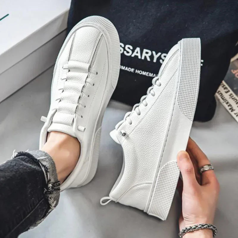 White Sneakers for Men  Fashion Casual Lace Up Round Toe Flat mens Running Sport Shoes Zapatillas Deportivas Hombre 2025