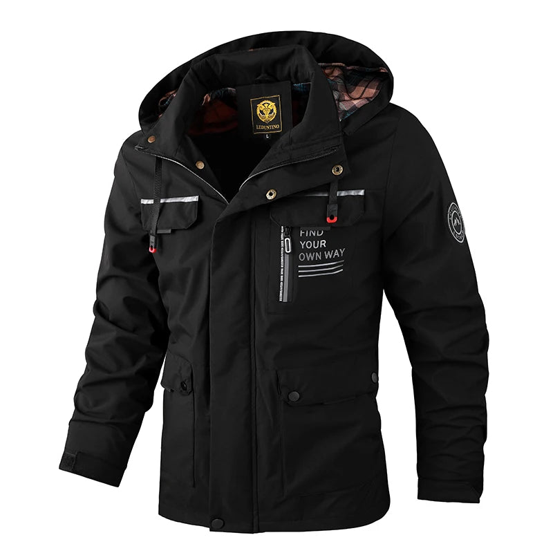 Men Outdoor Jacket Spring Autumn New Windbreaker Hooded Coat Men Brand Outwear Clothing Fashion Waterproof Casual Jacket Men
