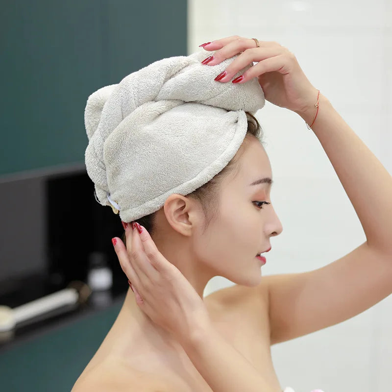 Women Magic Microfiberrapid Drying Hair Towel Cap Hat Towel Bathroom Bath Wrap Hat Quick Cap Turban Dry Toallas Bath Shower