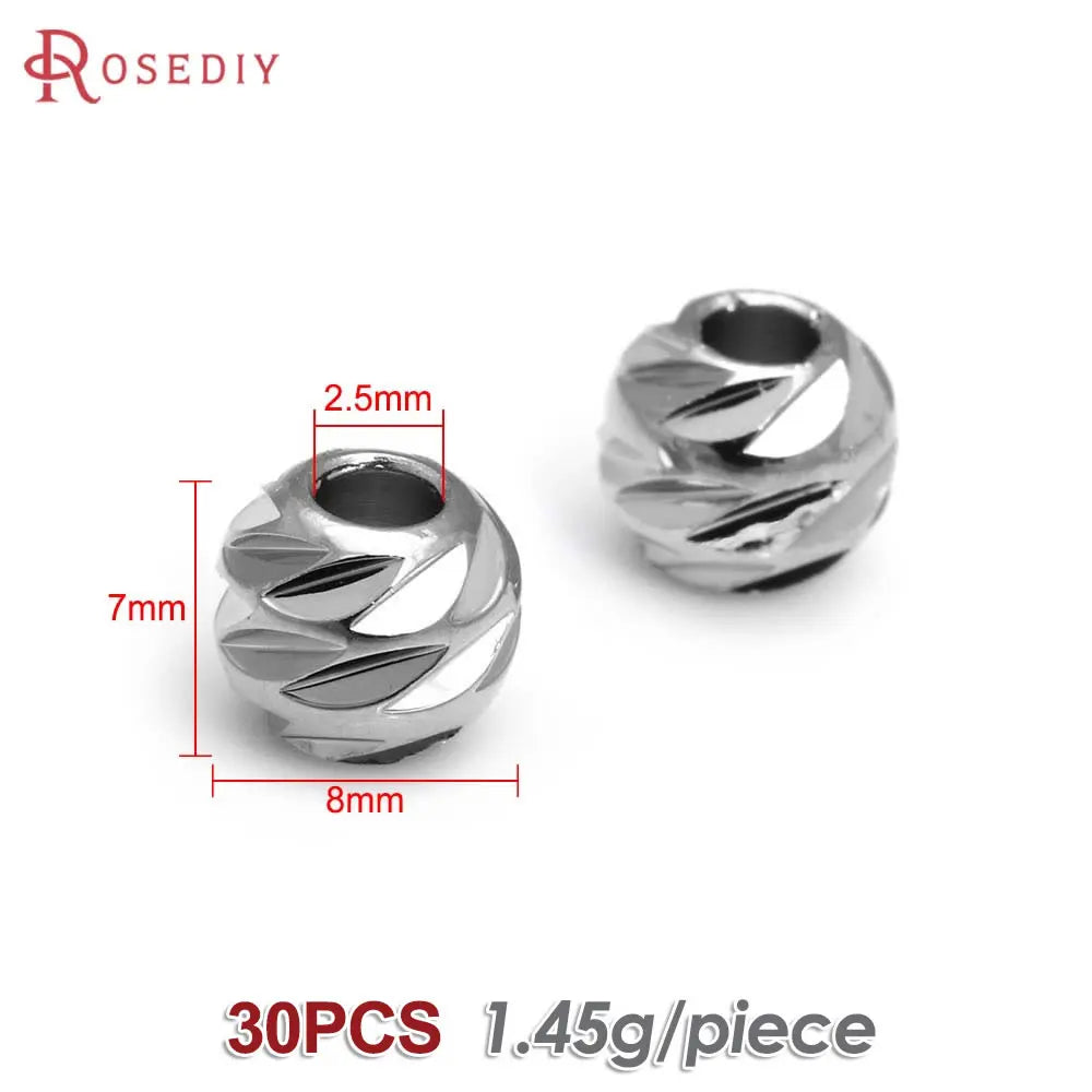 2.5MM 3MM 4MM 5MM 6MM 8MM Brass Faceted Round Ball Necklaces Bracelets Spacer Beads Jewelry Making Supplies Findings Accessories