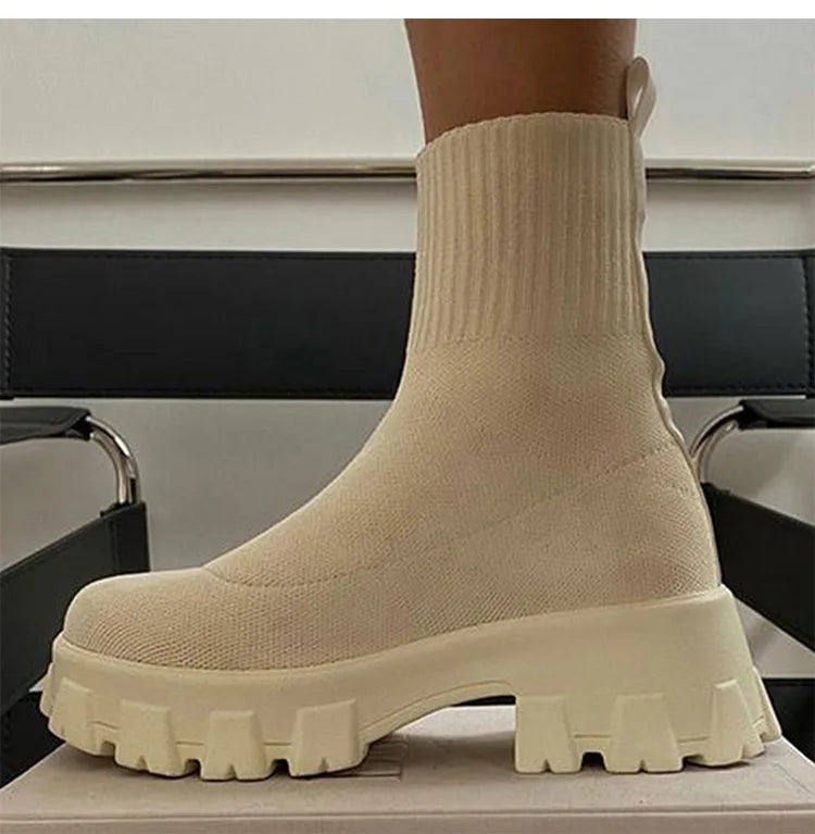 Women Shoes White Sock Chunky Sneakers Women Fashion Sport Sneaker With Heels Casual Platform Sports Shoes Woman Tennis For Lady