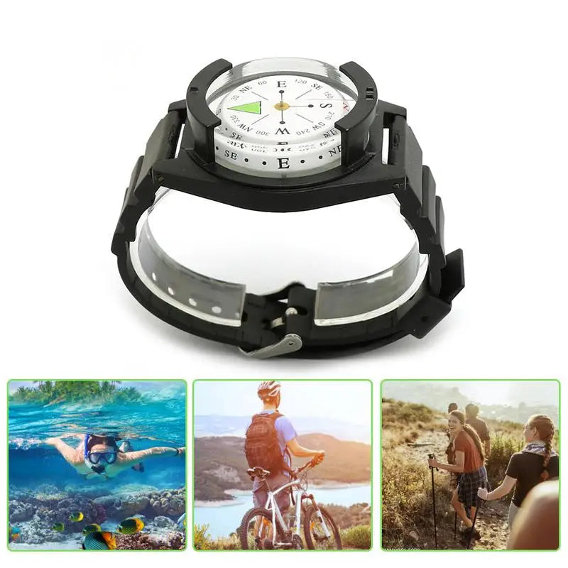 Waterproof Wrist Compass for Outdoor Hiking Camping Diving High Precision Professional Wrist Diving Compass 50 M/164FT