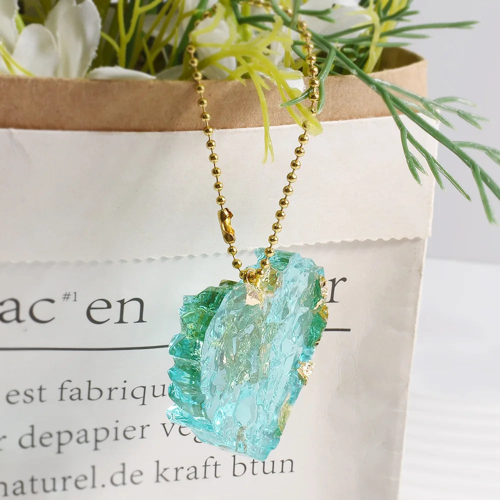 Crystal Cluster Pendant Epoxy Resin Mold DIY Ice Crystal Cave Pendant Silicone Mold