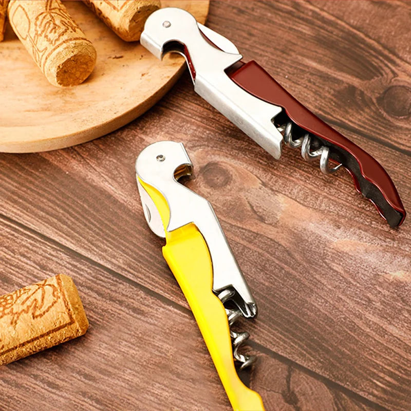 2 In 1 Bottle Openers Multi-Functional Stainless Steel Wine Cork Screw Corkscrew Beer Cap Remover Kitchen Gadget Bar Accessories