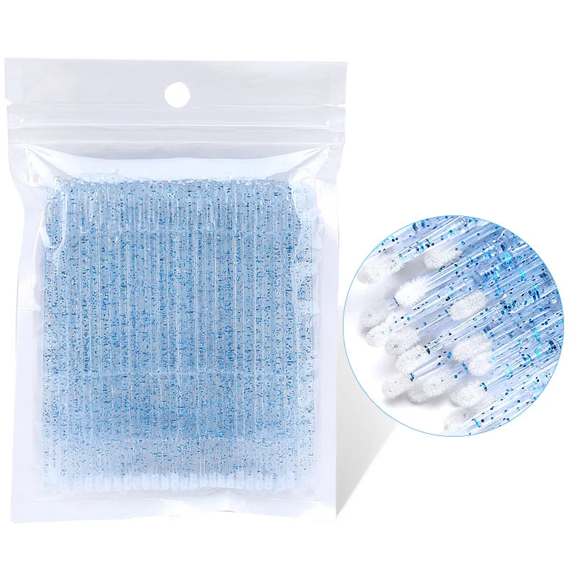 200Pcs Crystal Disposable Micro Brush Individual Lash Removing Swab Mascara Wands Applicator Makeup Tools For Eyelash Extension