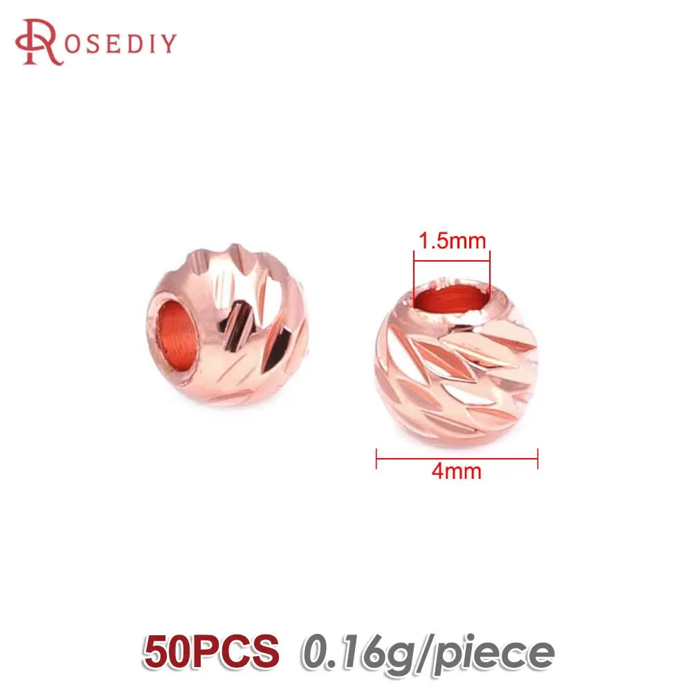 2.5MM 3MM 4MM 5MM 6MM 8MM Brass Faceted Round Ball Necklaces Bracelets Spacer Beads Jewelry Making Supplies Findings Accessories
