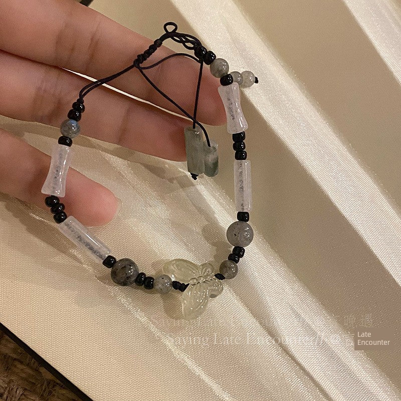 Easiest for Match Fancy Pearl Bracelet Women's New Chinese Style Chinese Ancient Style Obsidian Beaded Bracelet Crystal Bracelet Bracelet
