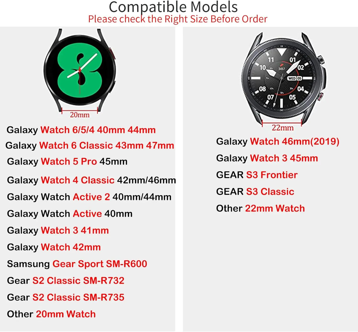 Magnetic leather watch strap, compatible with Huawei/Xiaomi/Samsung, Galaxy Watch 3 45/46mm, women's and men's 22mm watch straps