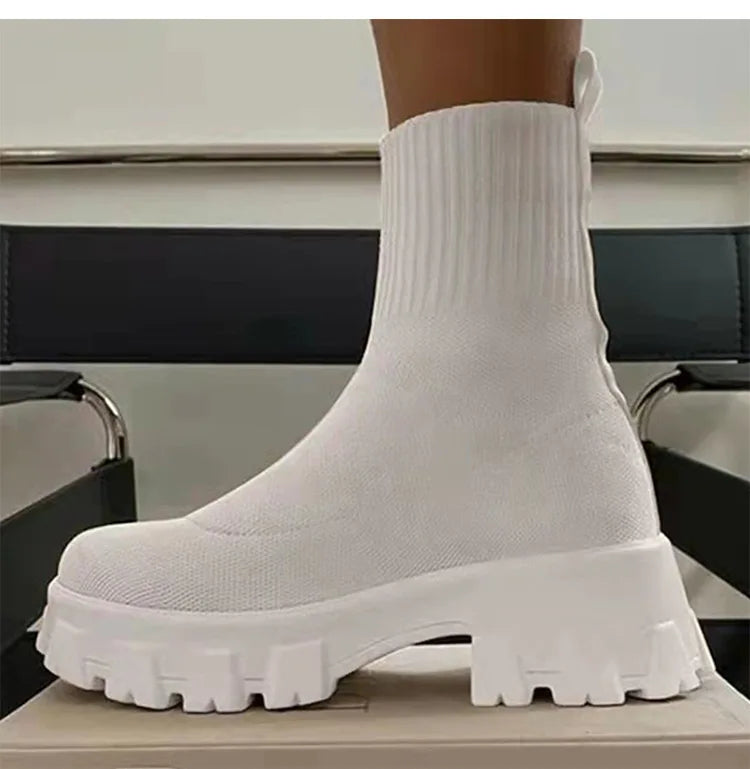 Women Shoes White Sock Chunky Sneakers Women Fashion Sport Sneaker With Heels Casual Platform Sports Shoes Woman Tennis For Lady
