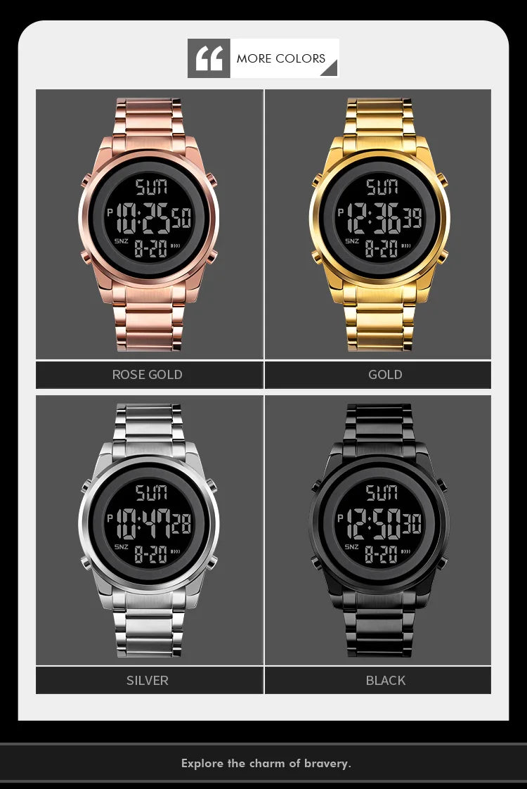 SKMEI 1611 Chrono Count Down Alarm Hour For Mens reloj hombre Digital 2 Time Mens Watches Fashion LED Men Digital Wristwatch