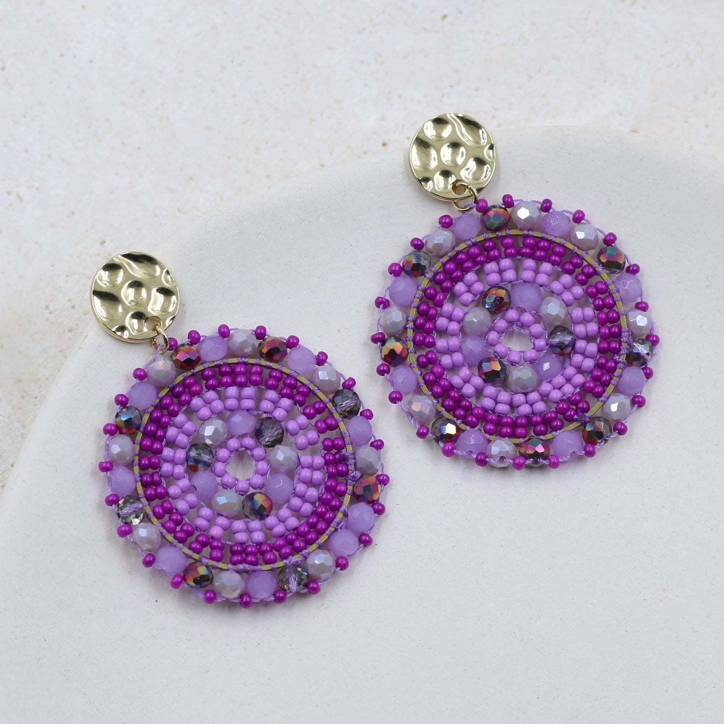 INKDEW Round Bohemia Drop Earrings for Women Big Long Earrings Handmade Crystal Faceted Beads Earrings Jewelry Gift boho EA092