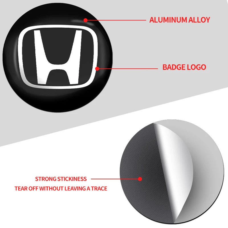 4pcs 56mm Car Wheel Center Hub Cap Stickers Styling For Honda Civic Fit Jazz Accord CRV HRV City Odyssey Passport Pilot Vezel