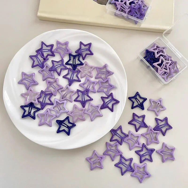 Y2K Star Hairpins Girls Versatile Coloful Sweet Cool Hairclip Women Cute Bright BB Clips Multicolored Headwear Hair Accessories
