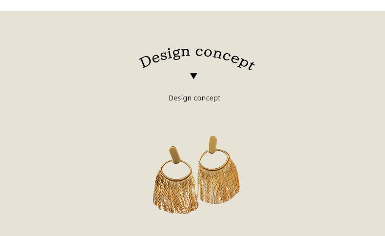 Meuri "Queen of Sands" Modified Face Unique Vintage Tassel Earrings Female Fashion Exaggerated Summer 925 Silver Needle