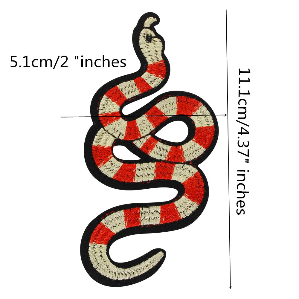 2pieces  Snake Patches for Clothing Sew on Jacket Embroidery Applique