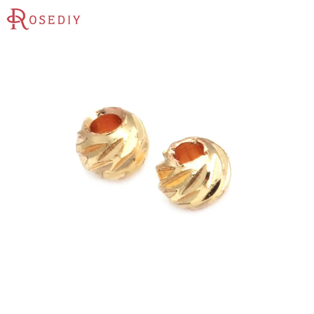 2.5MM 3MM 4MM 5MM 6MM 8MM Brass Faceted Round Ball Necklaces Bracelets Spacer Beads Jewelry Making Supplies Findings Accessories