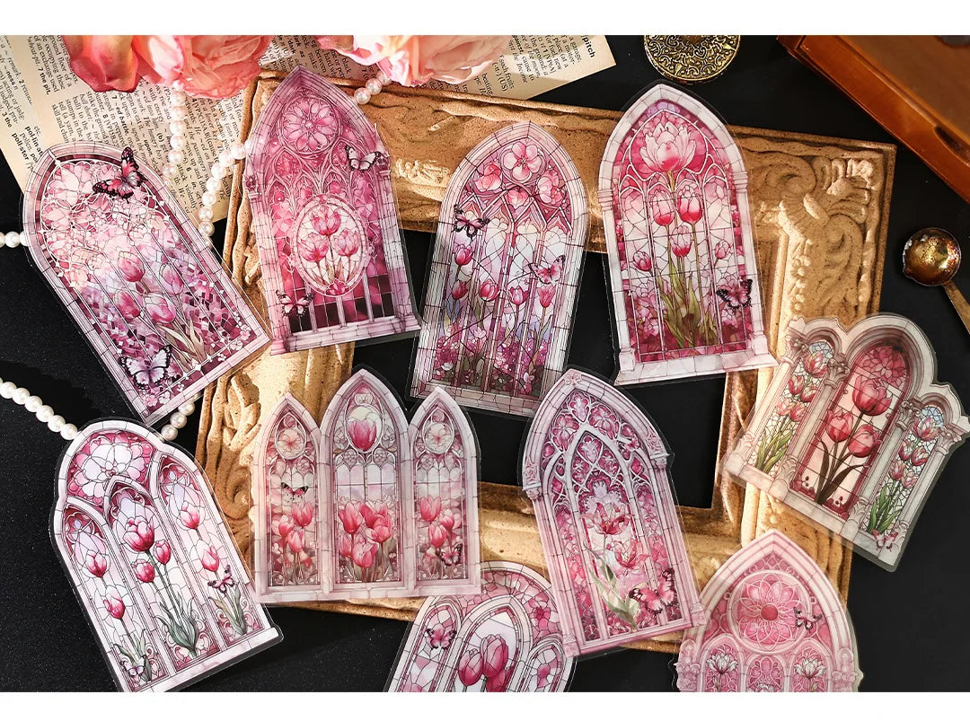 10 Pcs/pack Manor Mystery Series Decorative Sticker Retro Flowery Window Collage Scrapbooking Label Diy Diary Journal Planner
