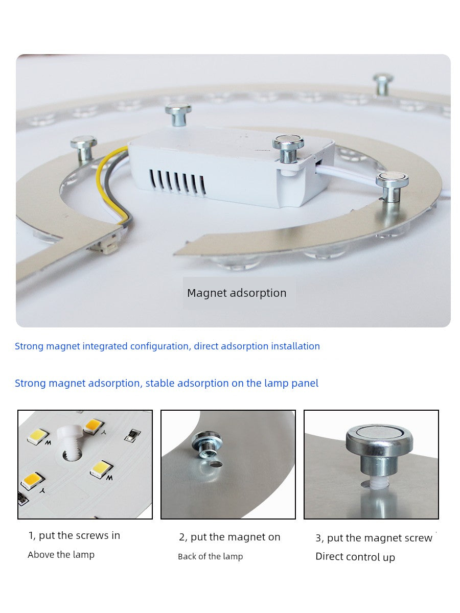 Ceiling Lamp LED Light Wick Replacement Refill Lamp Beads the Lamp Disc Lens Living Room Variable Light with Three Colors Light Bar Ceiling Fan Lights Light Source